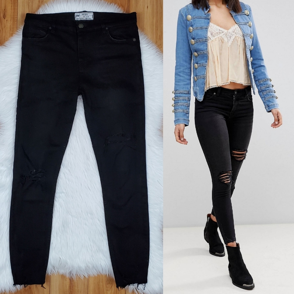 Free People Shark Bite Skinny Jeans
